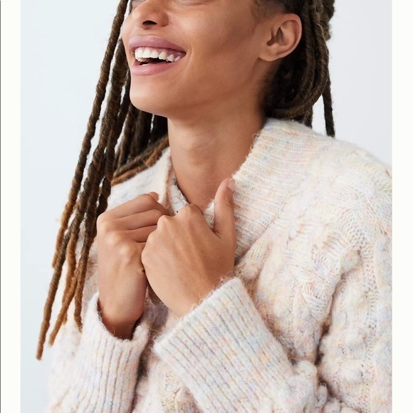 NWT Anthropologie / Heartloom Freya Sweater Pastel Multicolor Chunky Top Medium - Picture 9 of 10